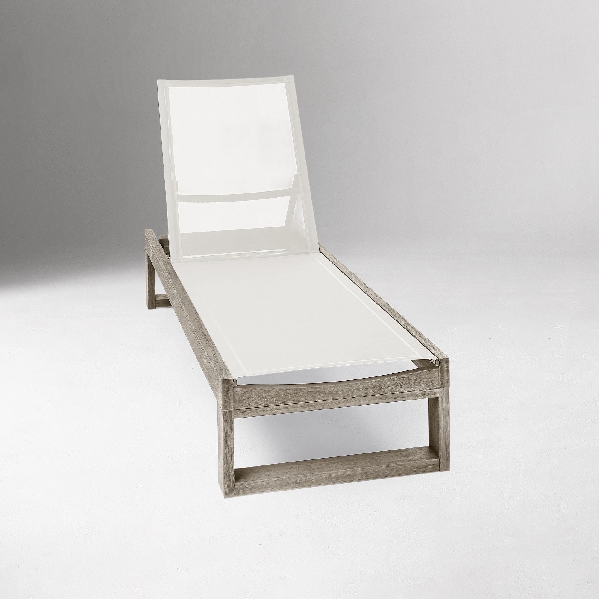 Portside Outdoor Textilene Chaise Lounge & C-Shaped Side Table Set