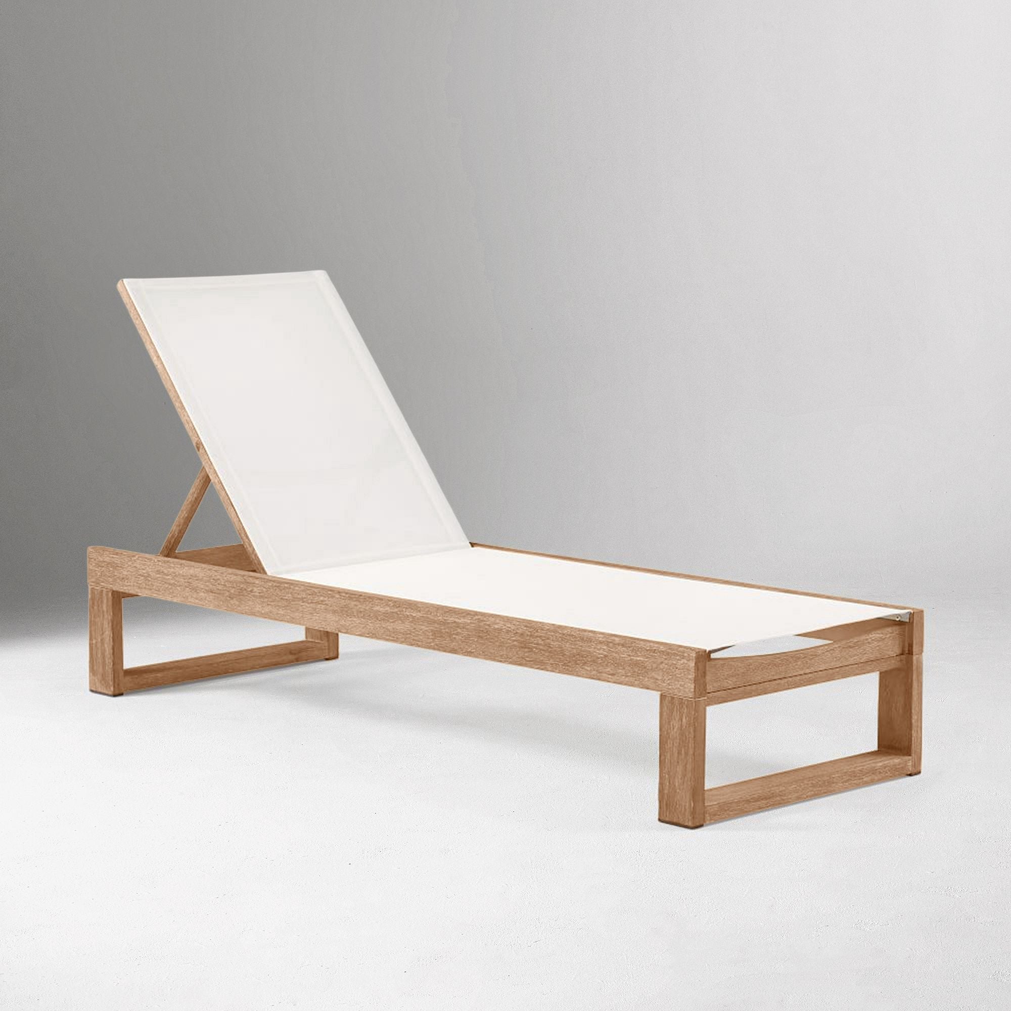 Portside Outdoor Textilene Chaise Lounge & C-Shaped Side Table Set
